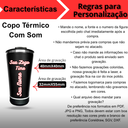 Personalizado Bluetooth - Copo Térmico Som Led e TAMPA com ABRIDOR (420 ml) - Branco