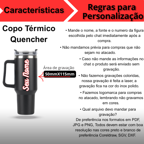 Personalizado - Copo Caneca (1200 ml) Térmica Inox com Alça e Canudo - Rosa