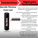 Personalizado - Garrafa Térmica com LED e Termômetro (500ml) - Vermelha
