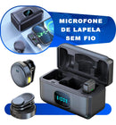 Microfone Lapela Duplo Sem Fio Magnético Anti Ruído - ON-2912 - (Cores Sortidas)