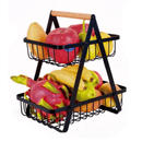 Fruteira de Mesa Articulada em Aço Inoxidável 2 Andares - BM-F1112