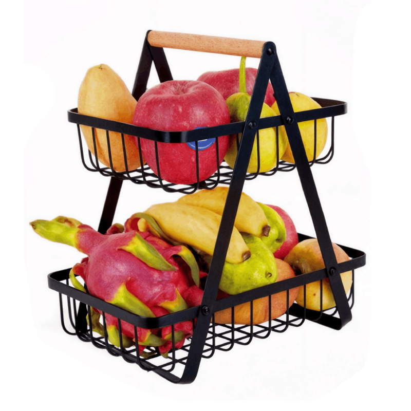 Fruteira de Mesa Articulada em Aço Inoxidável 2 Andares - BM-F1112