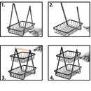 Fruteira de Mesa Articulada em Aço Inoxidável 2 Andares - BM-F1112