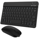 PRETO - Conjunto de Teclado + Mouse Sem Fio Bluetooth Para Notebook e Tablet