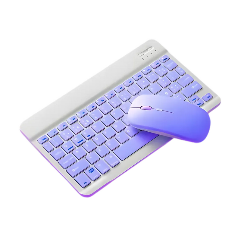 ROXO - Conjunto de Teclado + Mouse Sem Fio Bluetooth Para Notebook e Tablet