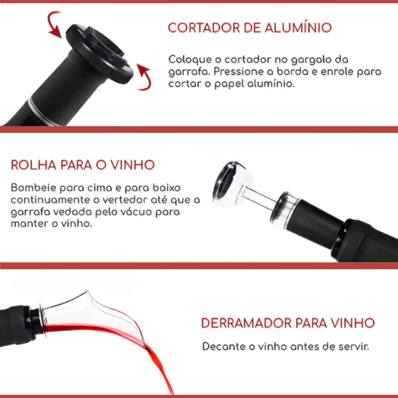 Abridor de Vinho Elétrico - Saca Rolhas Automático (Cores Sortidas)