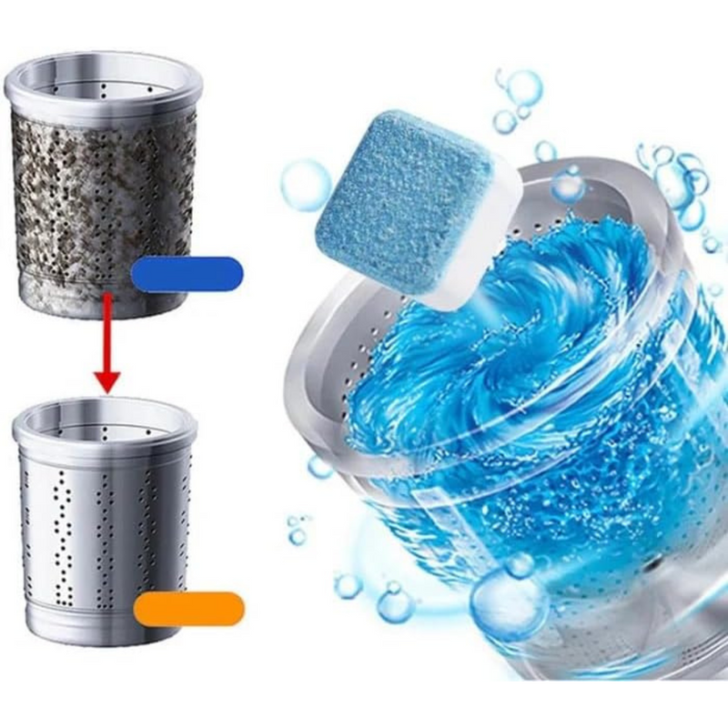 Conjunto de 10 Pastilhas Antibacterianas para Higienização de Máquina de Lavar Roupas