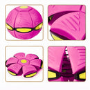 VERMELHA ou ROSA - Bola Mágica vira Disco Voador Arremessável Não Fura Pets e Kids com LED