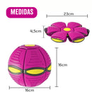 VERMELHA ou ROSA - Bola Mágica vira Disco Voador Arremessável Não Fura Pets e Kids com LED