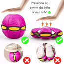 VERMELHA ou ROSA - Bola Mágica vira Disco Voador Arremessável Não Fura Pets e Kids com LED