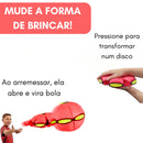VERMELHA ou ROSA - Bola Mágica vira Disco Voador Arremessável Não Fura Pets e Kids com LED