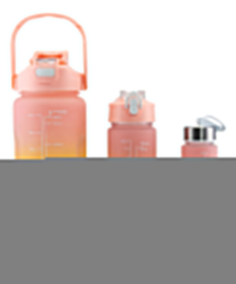 Conjunto de 3 Garrafas Squeeze de Água Frases Motivacionais - Galão 2000ml, 900ml e 300ml - (Cores Sortidas)
