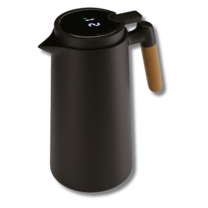 (COM Termômetro Digital) Jarro Garrafa Térmica 1L - Preto