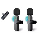 LAPELA TIPO C - Microfone Lapela Celular Sem Fio Duplo - Preto BM-221