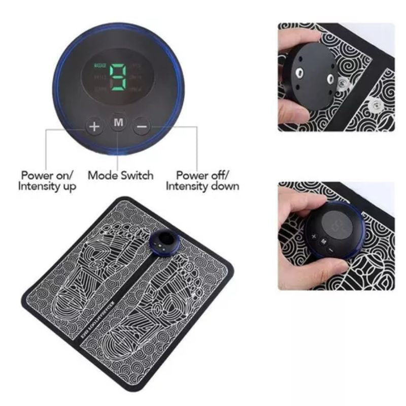 Massageador Tapete Para Pés Elétrico Estimulação Muscular Bivolt