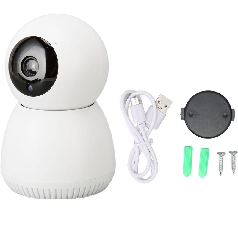 1 Câmera de Segurança com Suporte p/ Parede ou Mesa Wi-Fi 360° Visão Noturna