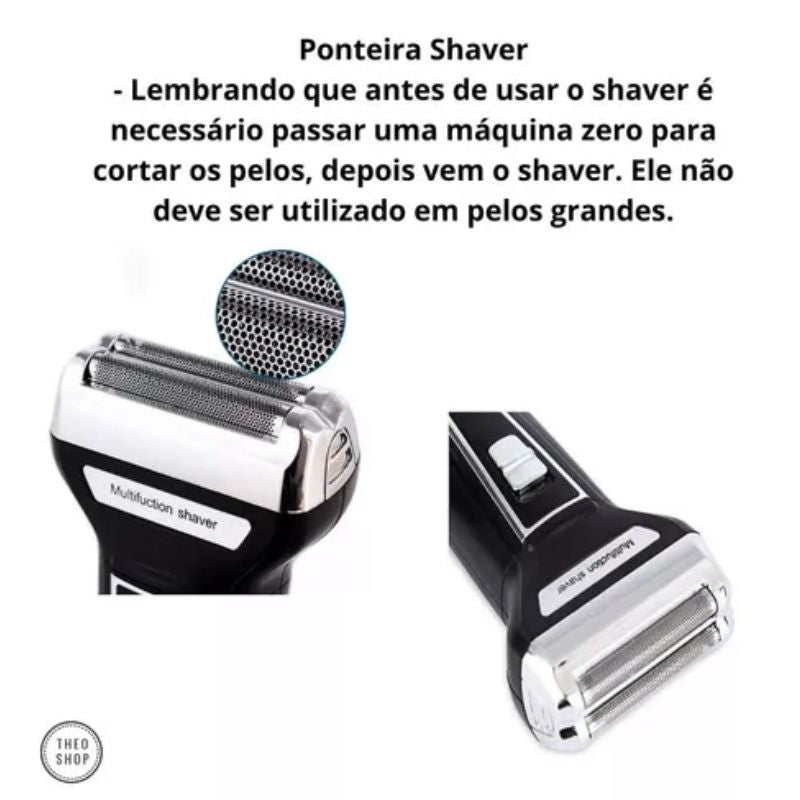 Aparador de Barba e Pelos 3 em 1 Recarregável Bivolt (KM6558)