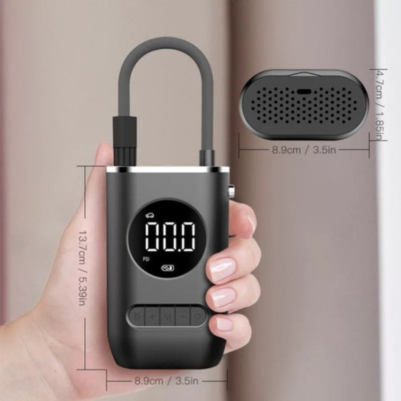 Mini Calibrador Compressor Elétrico Digital Portátil Pneu Carro Bike Bivolt