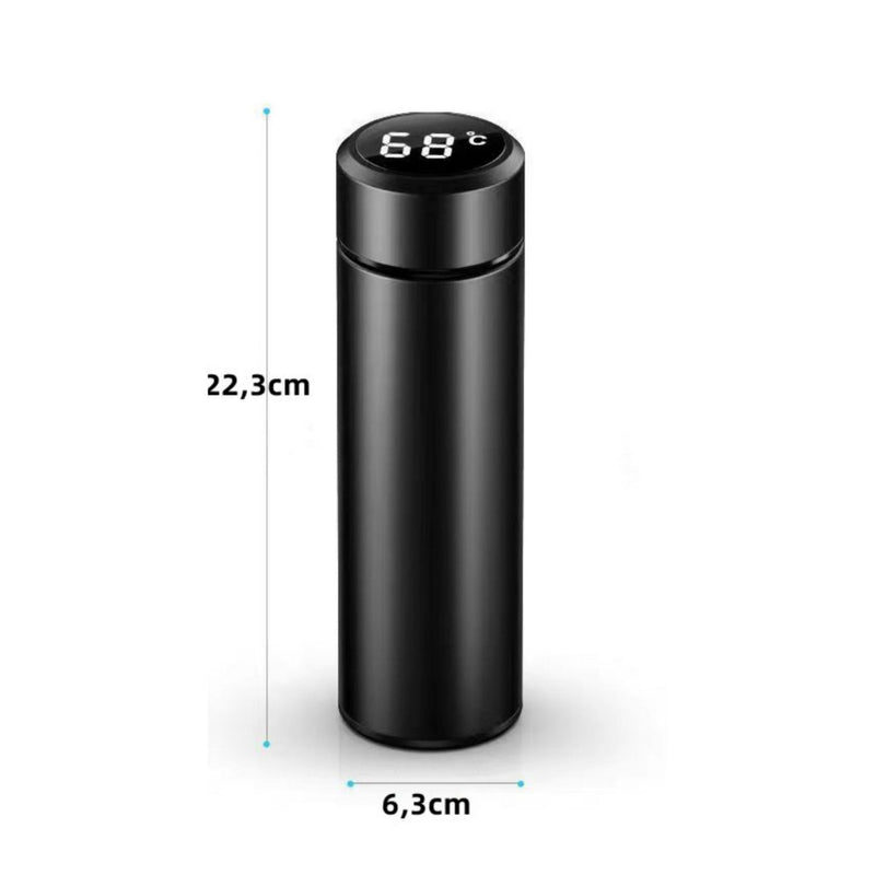 Personalizado - Garrafa Térmica com LED e Termômetro (500ml) - Branco