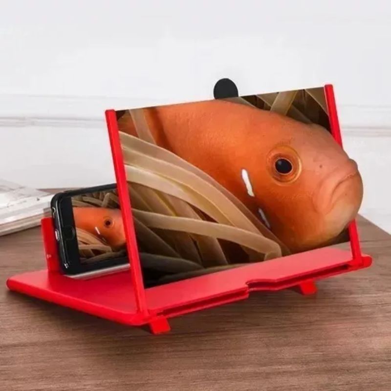 BRANCO - Lupa Ampliadora Para Tela De Celular 3d 12 Polegadas