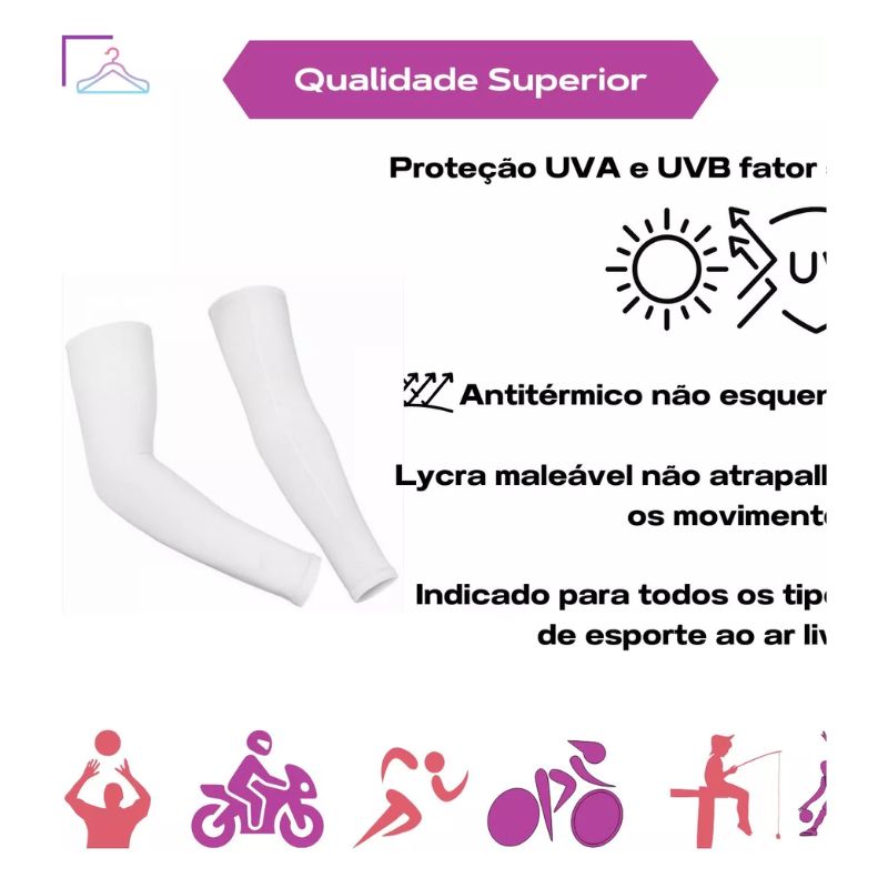 BRANCO - Manguito de Proteção Solar UV BX-7206
