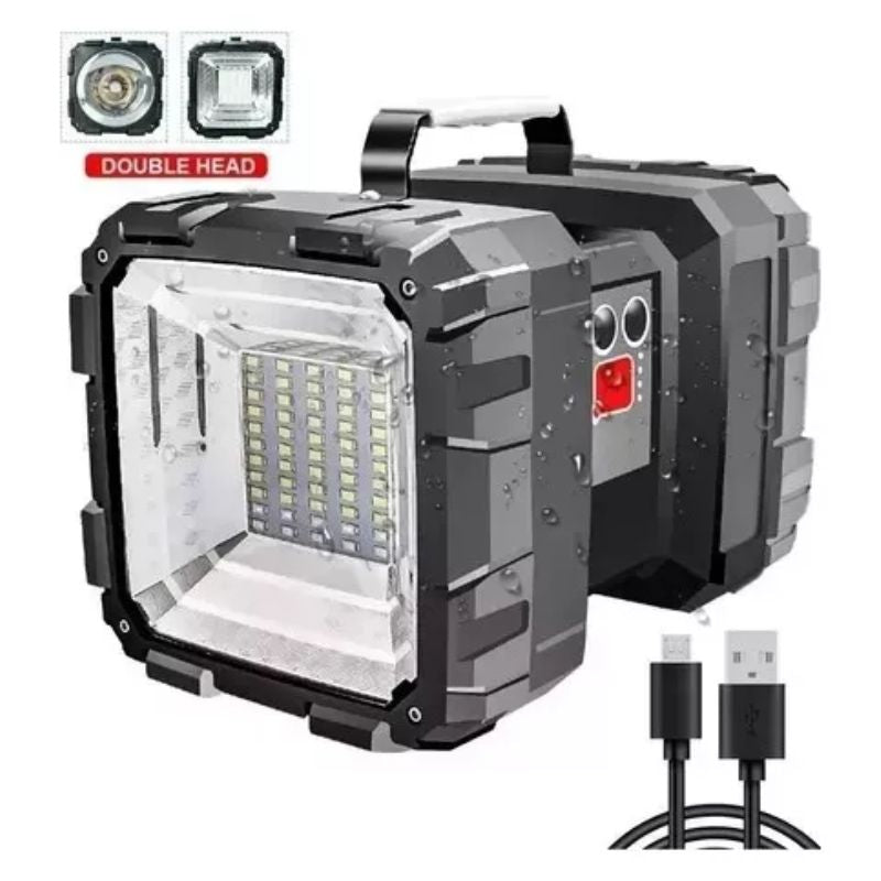 W844 - LANTERNA Holofote Dupla Recarregável Potência e Praticidade Power Bank Bivolt