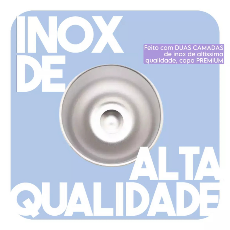 Personalizado - COPO CUIA Térmico Inox com Tampa Antivazamento (360 ml) - Preto