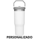 Personalizado Grande - Garrafa Flip Straw Tumbler com Alça Superior e Canudo (900ml) - Pink