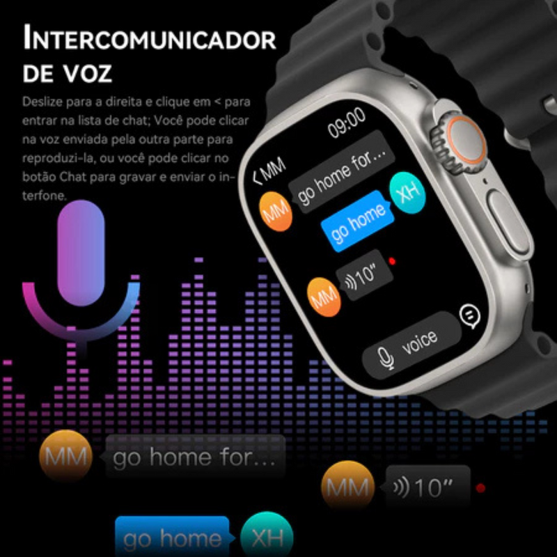 LARANJA - GS9 RELÓGIO SMARTWATCH Ultra Mini 41mm 2 Pulseiras