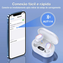 Branco - Fone de Ouvido Sem Fio AUT114B – Bluetooth 5.3, Intra‑auricular com Microfone